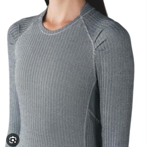 Lululemon Think Fast Heathered Herringbone Long Sleeve sz 6 - Picture 1 of 4